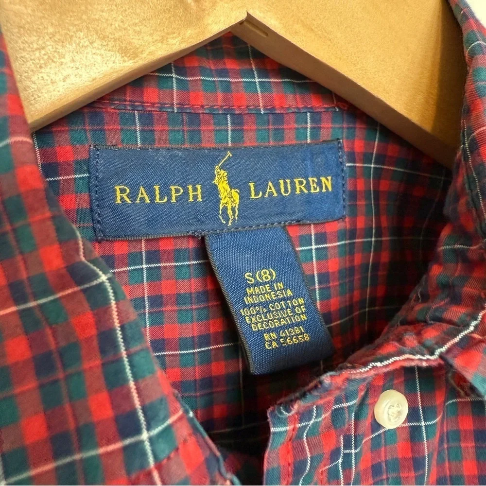 Ralph Lauren Boy’s Plaid Button-Down Shirt Multicolor Size S Casual Cotton